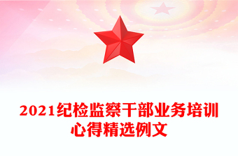 2021紀(jì)檢監(jiān)察干部業(yè)務(wù)培訓(xùn)心得精選例文