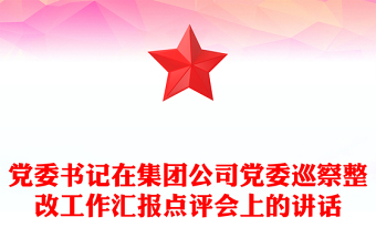 黨委書記在集團公司黨委巡察整改工作匯報點評會上的講話