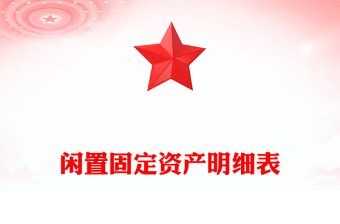 閑置固定資產(chǎn)明細(xì)表