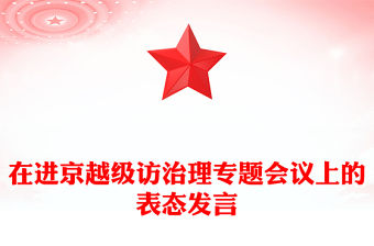 在進京越級訪治理專題會議上的表態發言