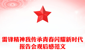 雷鋒精神我傳承青春閃耀新時代報告會觀后感范文