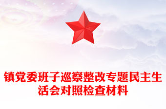 鎮黨委班子巡察整改專題民主生活會對照檢查材料
