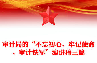 審計(jì)局的“不忘初心、牢記使命、審計(jì)鐵軍”演講稿三篇