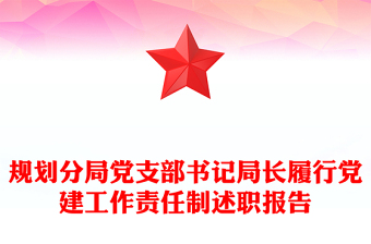 規(guī)劃分局黨支部書記局長履行黨建工作責任制述職報告