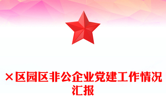 ×區(qū)園區(qū)非公企業(yè)黨建工作情況匯報