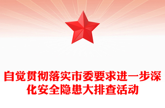 自覺貫徹落實市委要求進一步深化安全隱患大排查活動