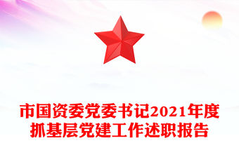 市國資委黨委書記2021年度抓基層黨建工作述職報告