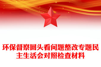 環(huán)保督察回頭看問(wèn)題整改專題民主生活會(huì)對(duì)照檢查材料