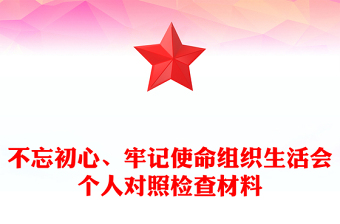 不忘初心、牢記使命組織生活會(huì)個(gè)人對(duì)照檢查材料
