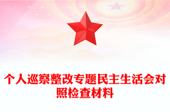 個人巡察整改專題民主生活會對照檢查材料
