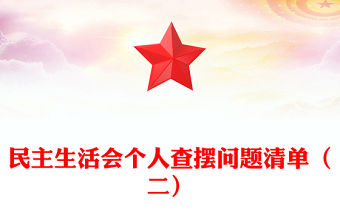 民主生活會個人查擺問題清單（二）