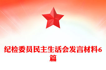 紀檢委員民主生活會發言材料6篇