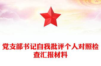 黨支部書記自我批評(píng)個(gè)人對(duì)照檢查匯報(bào)材料