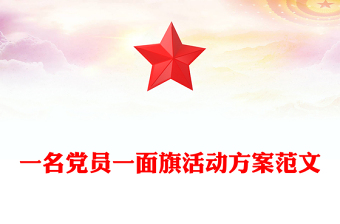 一名黨員一面旗活動方案范文