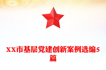 XX市基層黨建創新案例選編5篇