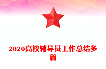 2020高校輔導(dǎo)員工作總結(jié)多篇