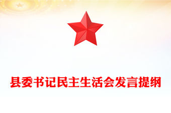 縣委書記民主生活會發(fā)言提綱