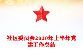 社區委員會2020年上半年黨建工作總結
