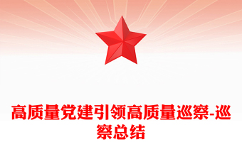 高質(zhì)量黨建引領(lǐng)高質(zhì)量巡察-巡察總結(jié)