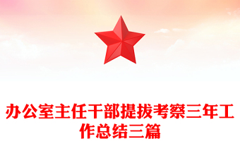 辦公室主任干部提拔考察三年工作總結(jié)三篇