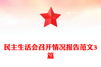 民主生活會召開情況報告范文3篇