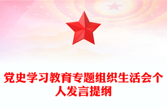 黨史學(xué)習(xí)教育專(zhuān)題組織生活會(huì)個(gè)人發(fā)言提綱