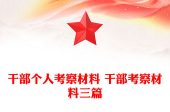 干部個人考察材料 干部考察材料三篇