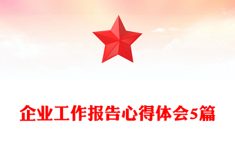 企業(yè)工作報告心得體會5篇