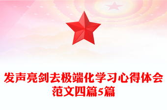 發(fā)聲亮劍去極端化學(xué)習(xí)心得體會范文四篇5篇