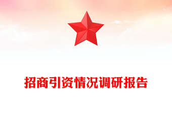 招商引資情況調(diào)研報(bào)告