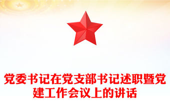 黨委書記在黨支部書記述職暨黨建工作會(huì)議上的講話