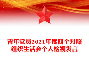 青年黨員2021年度四個對照組織生活會個人檢視發言
