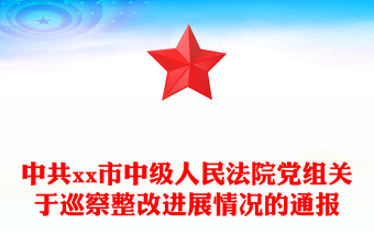 中共xx市中級(jí)人民法院黨組關(guān)于巡察整改進(jìn)展情況的通報(bào)