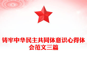 鑄牢中華民主共同體意識心得體會范文三篇