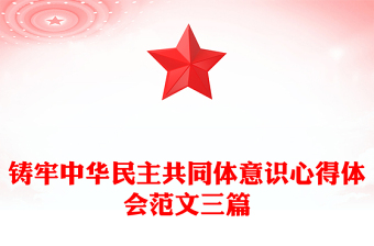 鑄牢中華民主共同體意識心得體會范文三篇