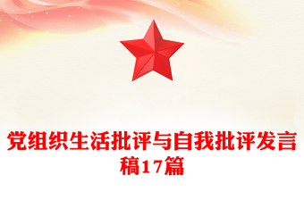 黨組織生活批評與自我批評發(fā)言稿17篇