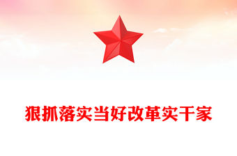 狠抓落實當好改革實干家