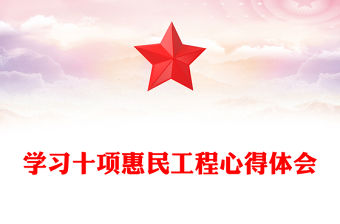 學習十項惠民工程心得體會