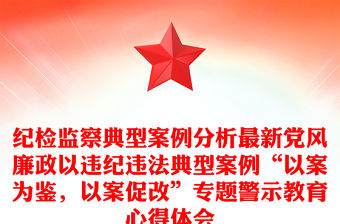 紀檢監察典型案例分析最新黨風廉政以違紀違法典型案例“以案為鑒，以案促改”專題警示教育心得體會