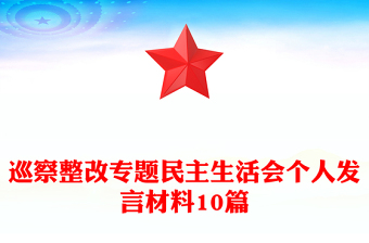 巡察整改專題民主生活會個(gè)人發(fā)言材料10篇