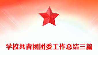 學校共青團團委工作總結三篇