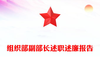 組織部副部長述職述廉報告