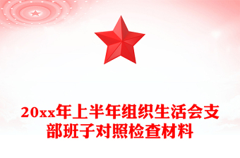 20xx年上半年組織生活會(huì)支部班子對照檢查材料