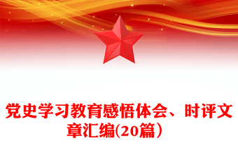黨史學(xué)習(xí)教育感悟體會(huì)、時(shí)評(píng)文章匯編(20篇）