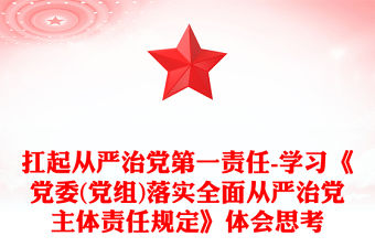 扛起從嚴(yán)治黨第一責(zé)任-學(xué)習(xí)《黨委(黨組)落實(shí)全面從嚴(yán)治黨主體責(zé)任規(guī)定》體會(huì)思考