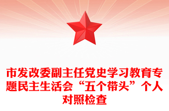 市發(fā)改委副主任黨史學習教育專題民主生活會“五個帶頭”個人對照檢查