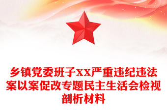 鄉(xiāng)鎮(zhèn)黨委班子X(jué)X嚴(yán)重違紀(jì)違法案以案促改專題民主生活會(huì)檢視剖析材料