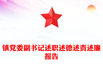 鎮黨委副書記述職述德述責述廉報告