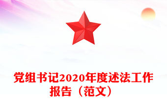 黨組書記2020年度述法工作報告（范文）