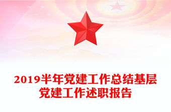 2019半年黨建工作總結基層黨建工作述職報告